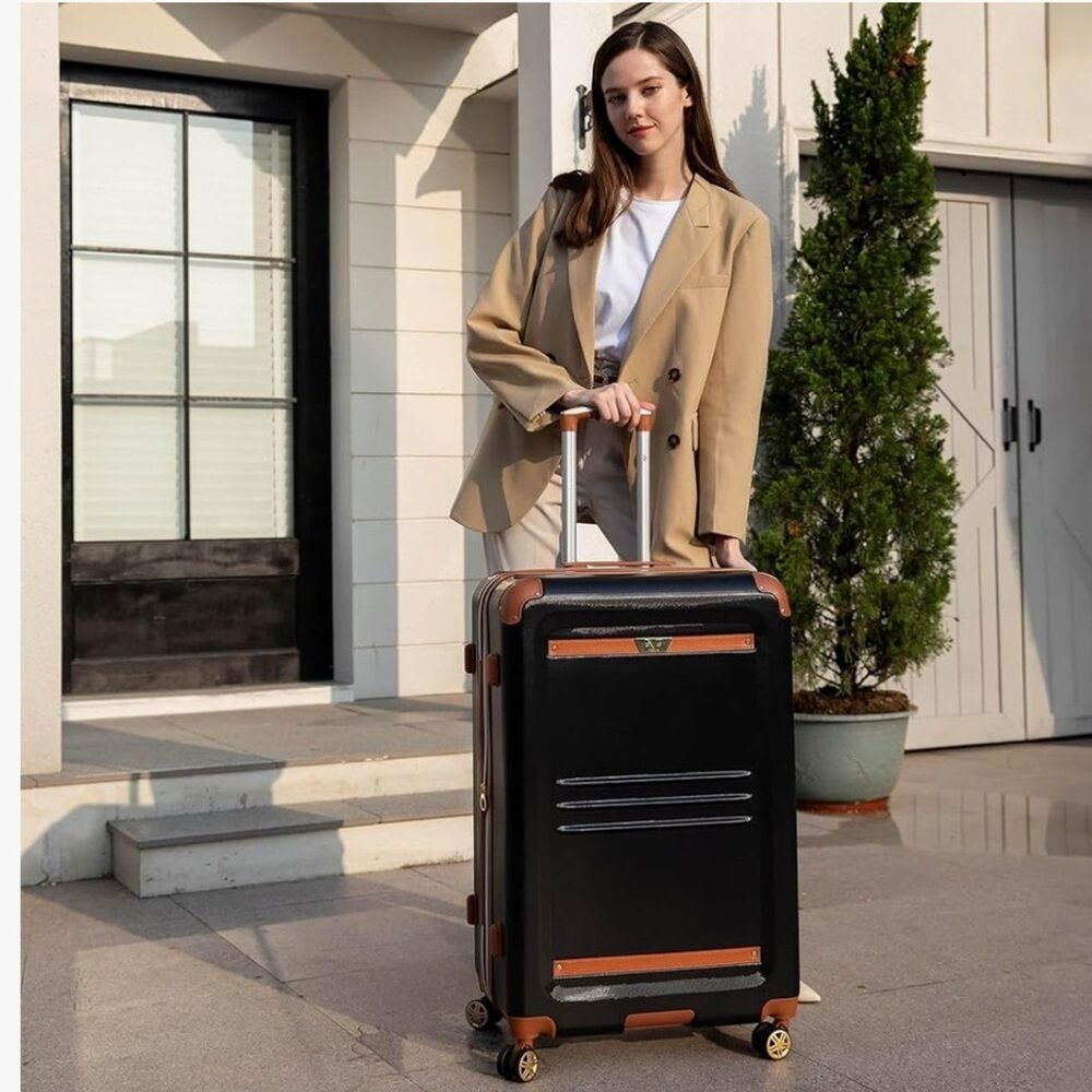 19V69 ITALIA Vintage Expandable Medium Checked 1pc Luggage,suitcase travel bag - Picture 5 of 15
